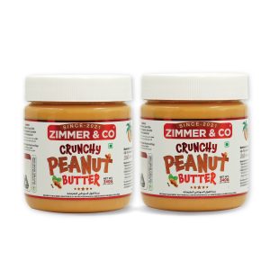 Zimmer & Co Crunchy Peanut Butter Combo 2 X 340 G | HIGH in Protein 26 G 340 G (Pack of 2)